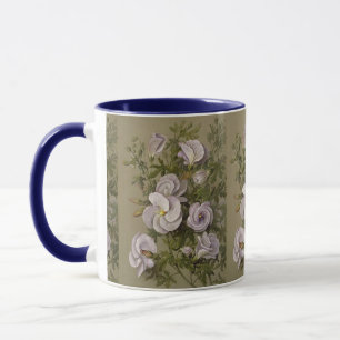 Caneca Vintage Lilac Hibiscus Purple Flowers Floral