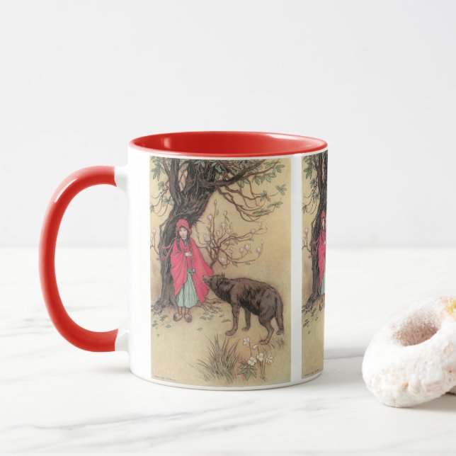 Caneca Vintage Little Red Riding Hood by Warwick Goble (Com Donut)