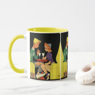 Caneca Vintage Love and Romance, adolescentes do Compro S