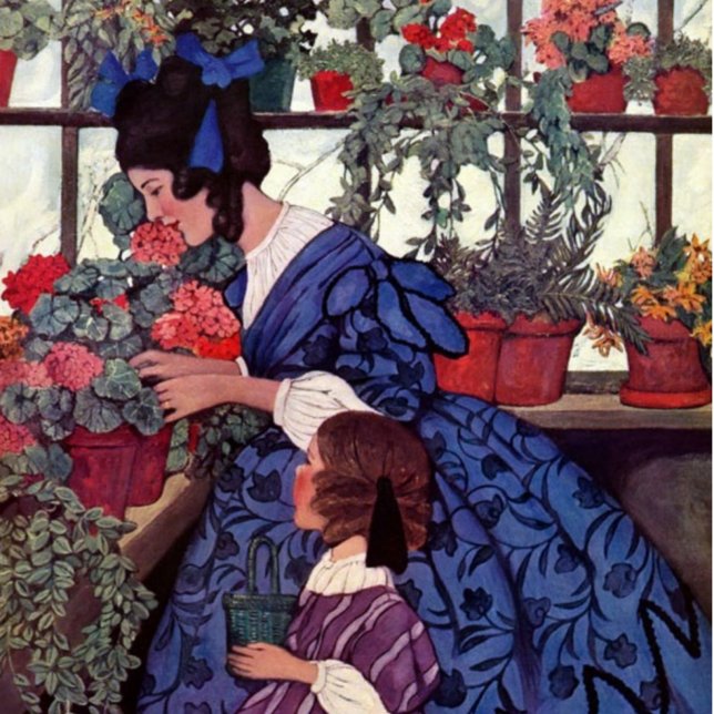 Caneca Vintage Mãe e Criança em Estufa (Criador carregado)