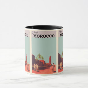 Caneca Vintage Marrocos: Feriado de Viagem Exótico