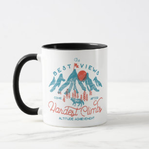 Caneca Vintage Mountain Wolf Subindo Ao Exterior