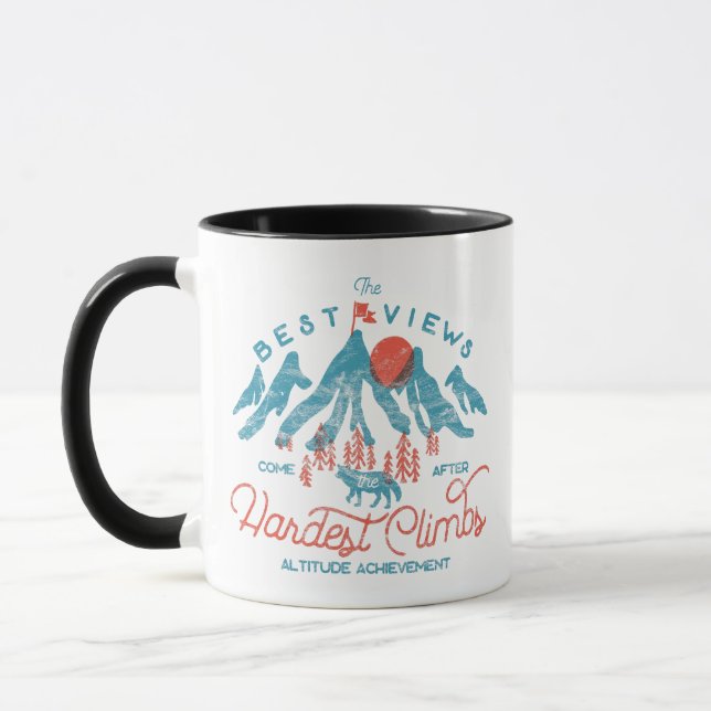 Caneca Vintage Mountain Wolf Subindo Ao Exterior (Esquerda)