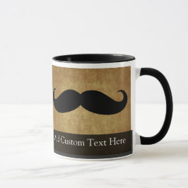 Caneca Vintage Mustache com texto personalizado