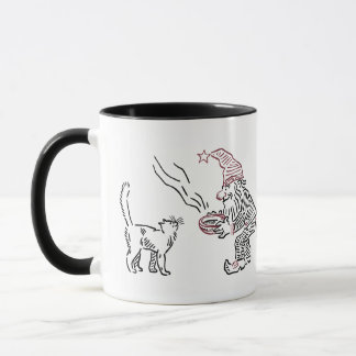 Caneca Vintage Norueguês Gnome Feeding Cat - Mug