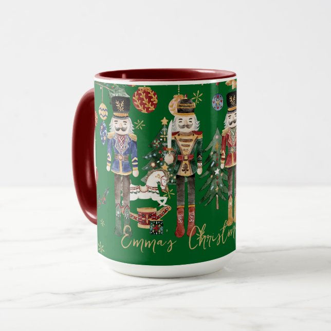 Caneca Vintage Nutcracker Soldiers Café de Natal (Frente Esquerda)