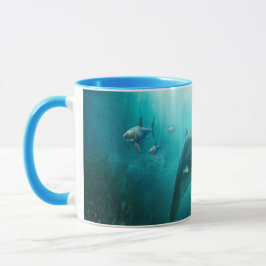 Caneca Vintage Ocean Dolphins Natação