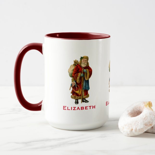 Caneca Vintage Papais noeis vitorianos com brinquedos (Com Donut)