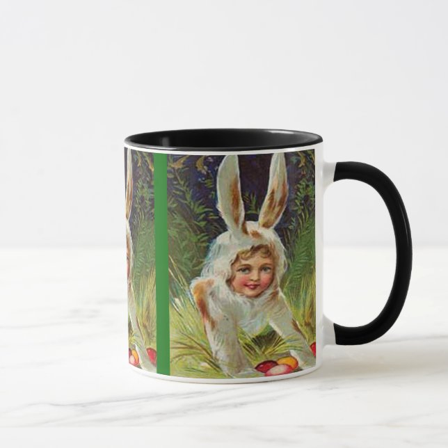 Caneca Vintage Páscoa Girl in Bunny Costume, ZSSG (Direita)
