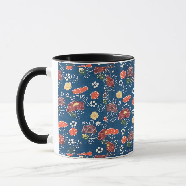 Caneca Vintage Pattern Bingata: Peônias e pequenas... (Esquerda)