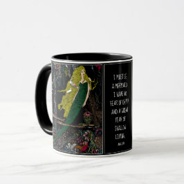 Caneca Vintage Pequena Ilustração Sereia Harry Clarke