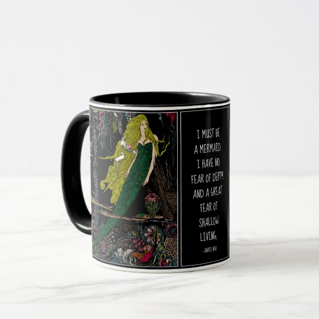 Caneca Vintage Pequena Ilustração Sereia Harry Clarke (Frente Esquerda)