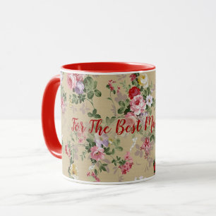 Caneca Vintage Personaliza o Rosa Floral popular legante