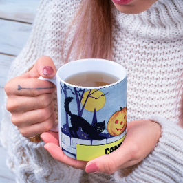 Caneca Vintage Personalizable Cats Pumpkin Halloween