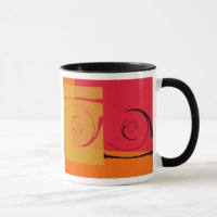 Vintage Pink, laranja, amarelo, preto - retro art 