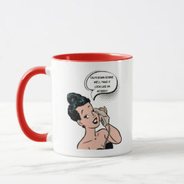 Caneca Vintage Pinup Woman Best Friends Humor