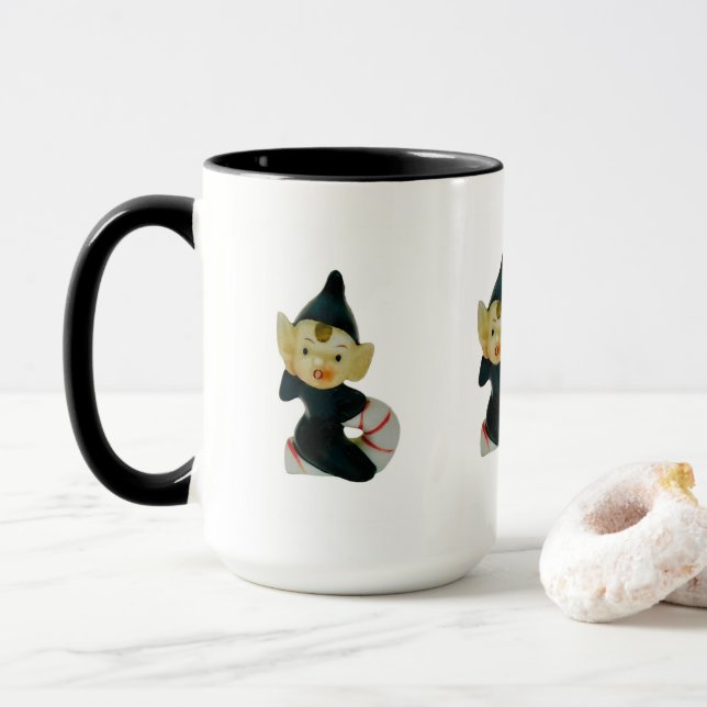 Caneca Vintage Pixie Elf Christmas Coffee Mug (Com Donut)