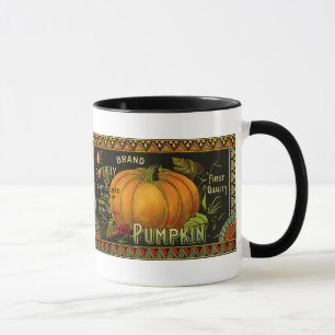 Caneca Vintage pode rotular arte, borboleta de abóbora v