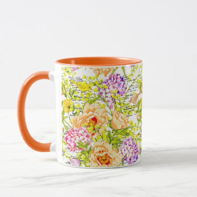 Caneca Vintage primavera floral (Esquerda)