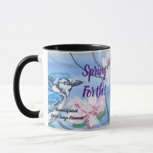 Caneca Vintage PRIMAVERA FORTH Blue & White FLORArt