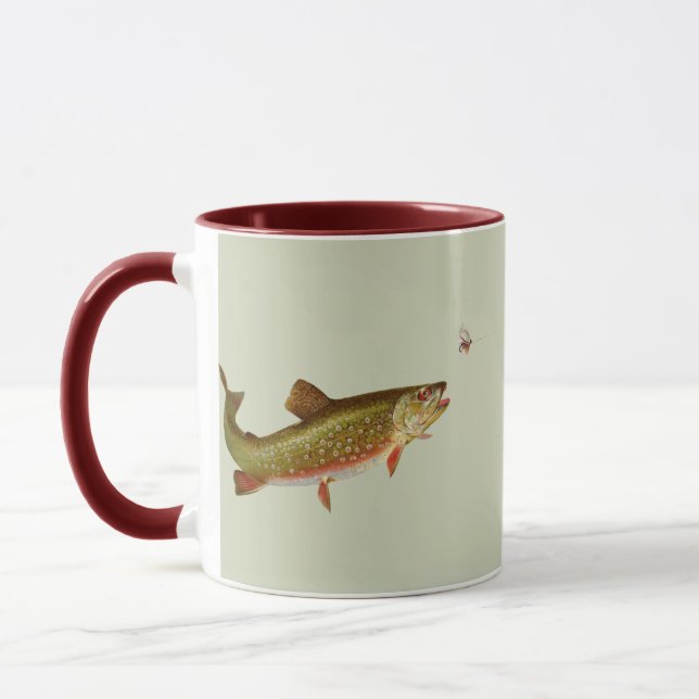 Caneca Vintage Rainbow Troubleshoot Fly Fisheries (Esquerda)