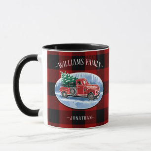 Caneca Vintage Red Truck Rustic Red Buffalo Nome da Xadre