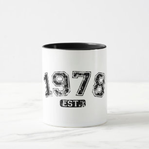Caneca Vintage Retro 1978 Grunge Estabelecida Gráfica