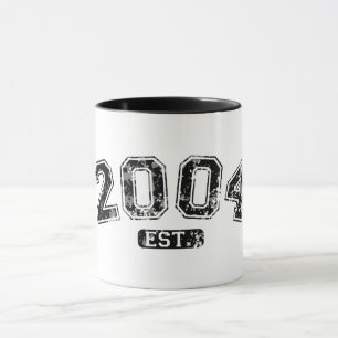 Caneca Vintage Retro 2004 Grunge Est. Gráfico Estabelecid
