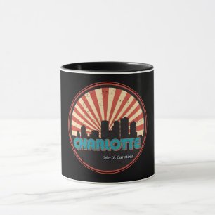 Caneca Vintage Retro Charlotte Carolina do Norte NC Skyli