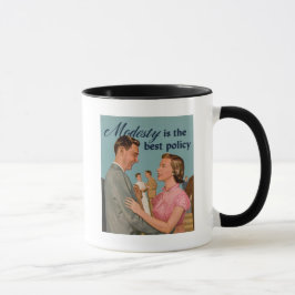 Caneca Vintage Retro "Modéstia é a Melhor Política"
