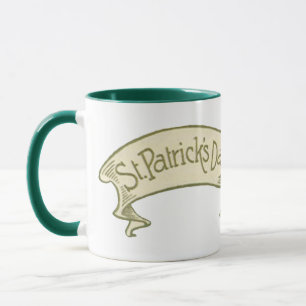Caneca Vintage Rua, saudações de dia de Patrick, Banner d