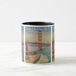 Caneca Vintage San Francisco: Viagem da ponte Ouro Gate