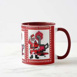 Caneca Vintage Santa Claus e um Queimador de Fábrica de C