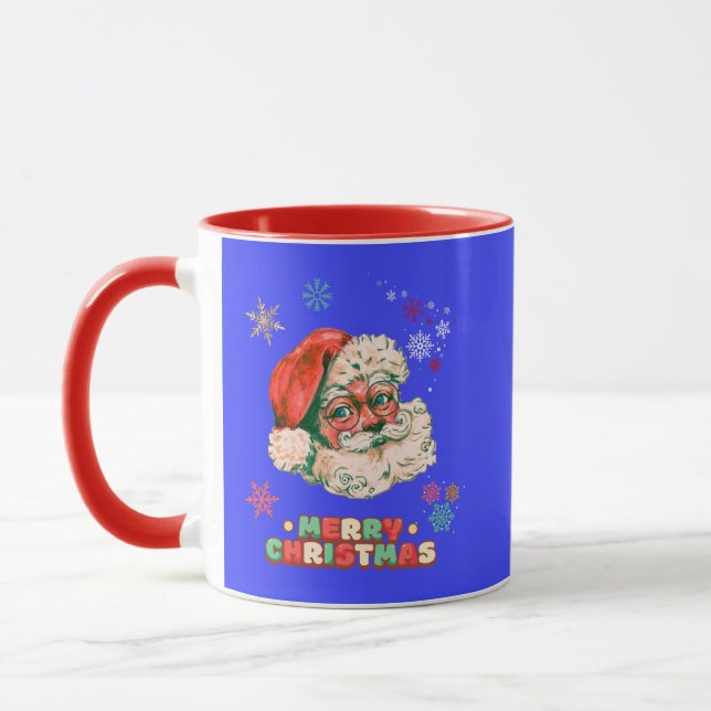 Caneca Vintage Santa Clause Feliz Natal (Esquerda)