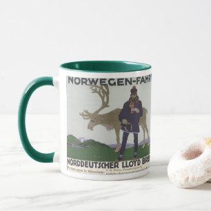 Caneca Vintage Scandinavian Viagem para Norway Man Reinde