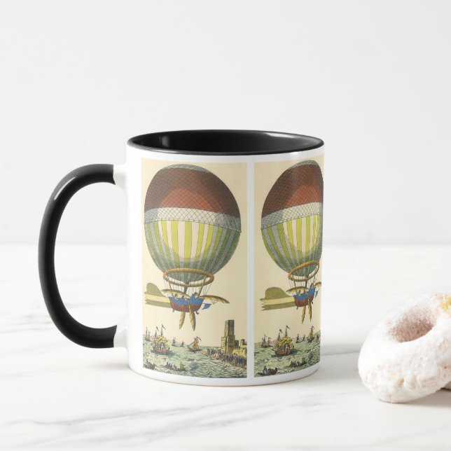 Caneca Vintage Science Fiction Steampunk Hot Air Balon (Com Donut)