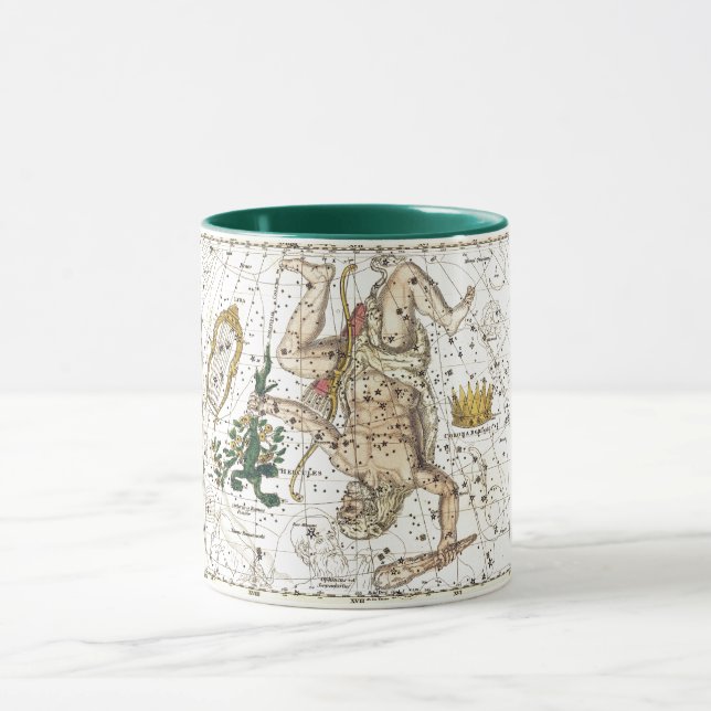 Caneca Vintage Sky Map Constelação de Hércules (Centro)