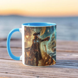 Caneca Vintage Steampunk Vintage Pirata Espacial do Ocean