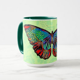 Caneca Vintage Style Butterfly Art Cup