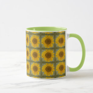 Caneca Vintage Sunflower Pattern Mug
