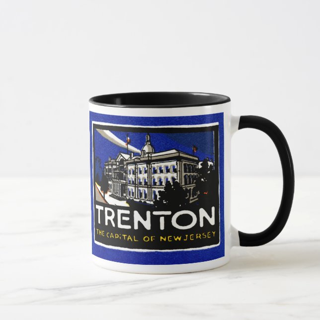 Caneca Vintage Trenton NJ Poster (Direita)