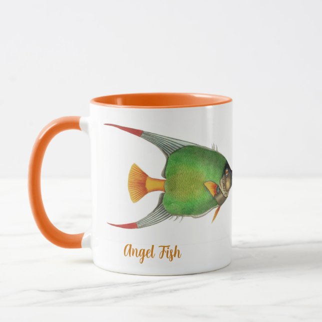 Caneca Vintage Tropical Angel Fish Personalizada (Esquerda)