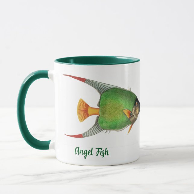 Caneca Vintage Tropical Angel Fish Personalizada (Esquerda)