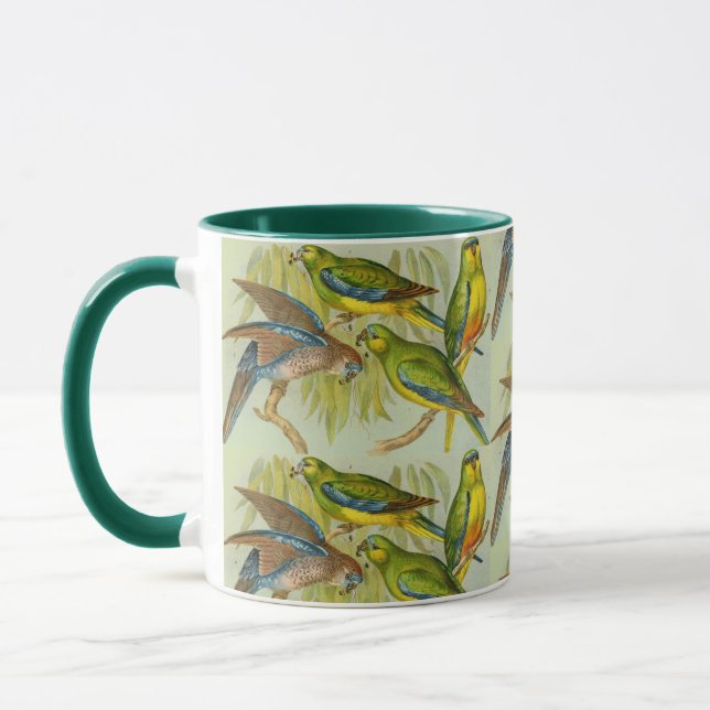 Caneca Vintage Turquoise Parrot (Esquerda)