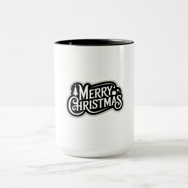 Caneca Vintage Typografia Design Feliz Natal (Centro)