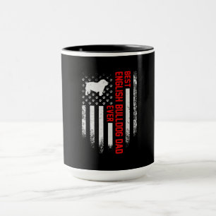 Caneca Vintage USA American Flag Best English Buldog