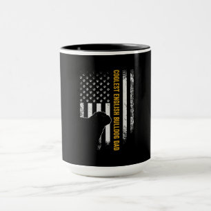 Caneca Vintage USA American Flag Coolest English Buldog