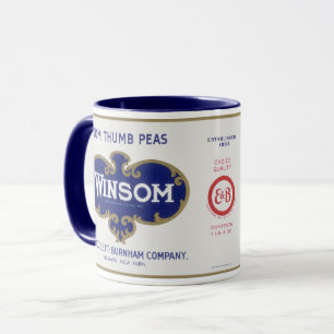 Caneca Vintage Vegetal Pode Rotular Arte, Ervilhas Winsom