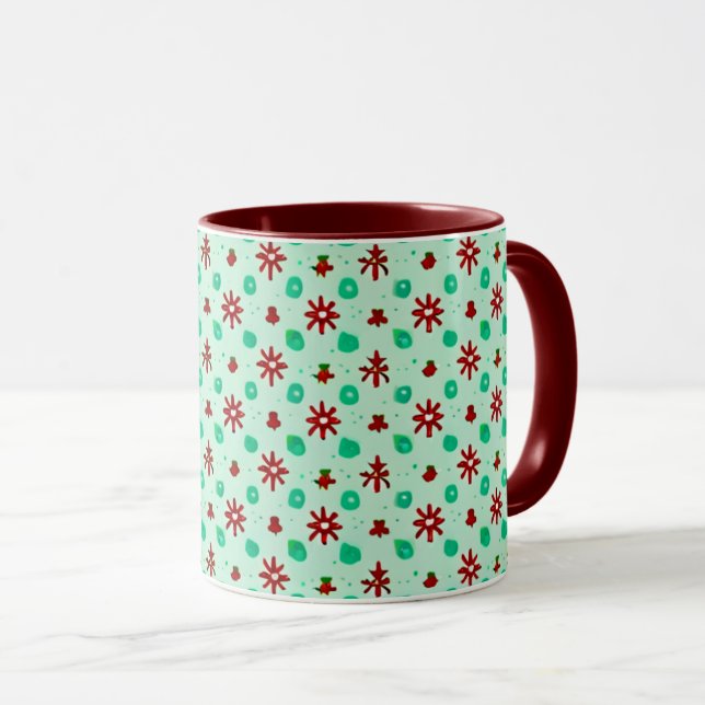 Caneca Vintage Vermelho e Verde (Frente Esquerda)