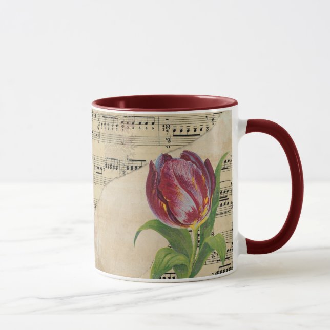 Caneca Vintage Victorian Music Romance Tulips (Direita)